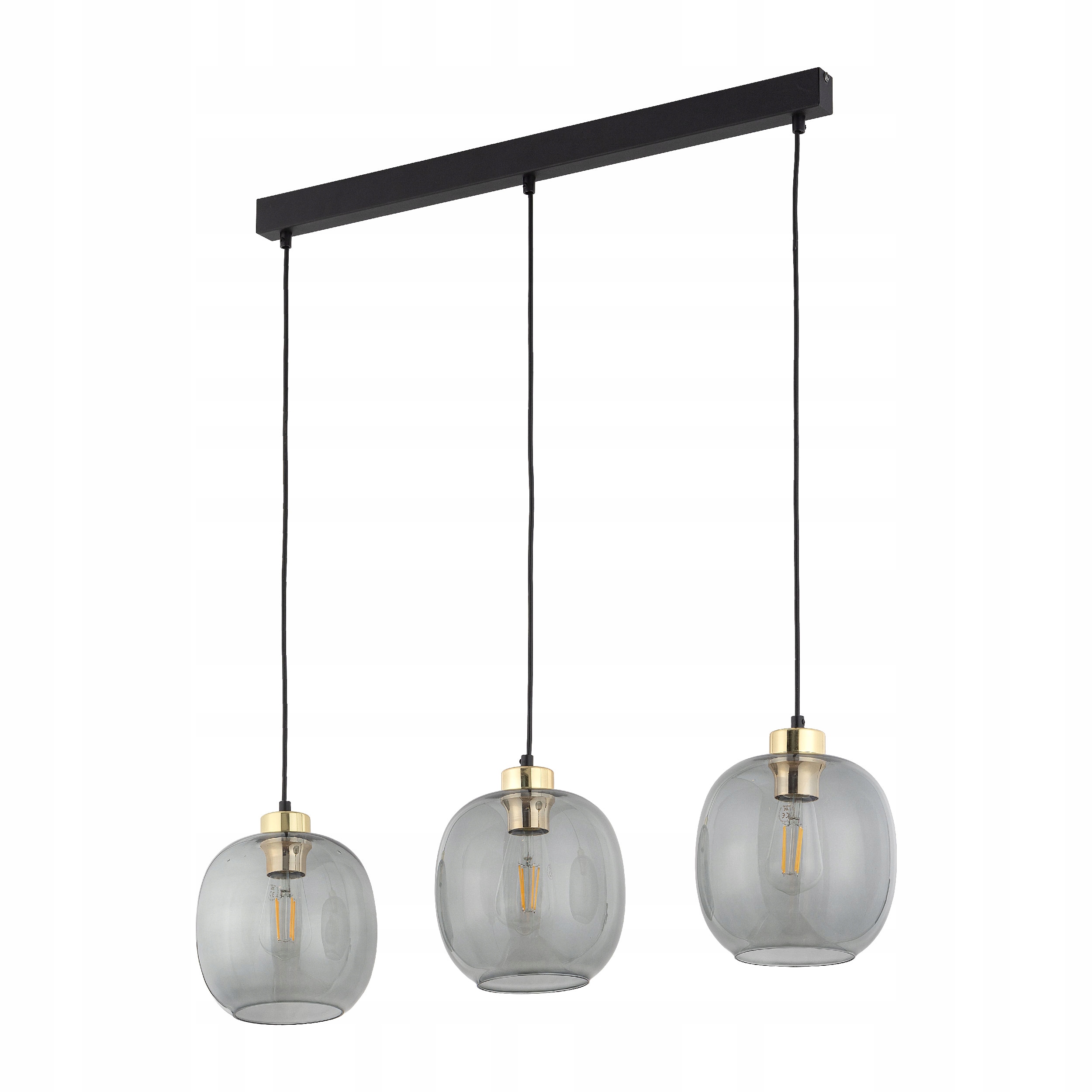 Závesná Lampa Tk Lighting Omega 4574 Čierna, 3 Tienidlá, Sklenené Gule