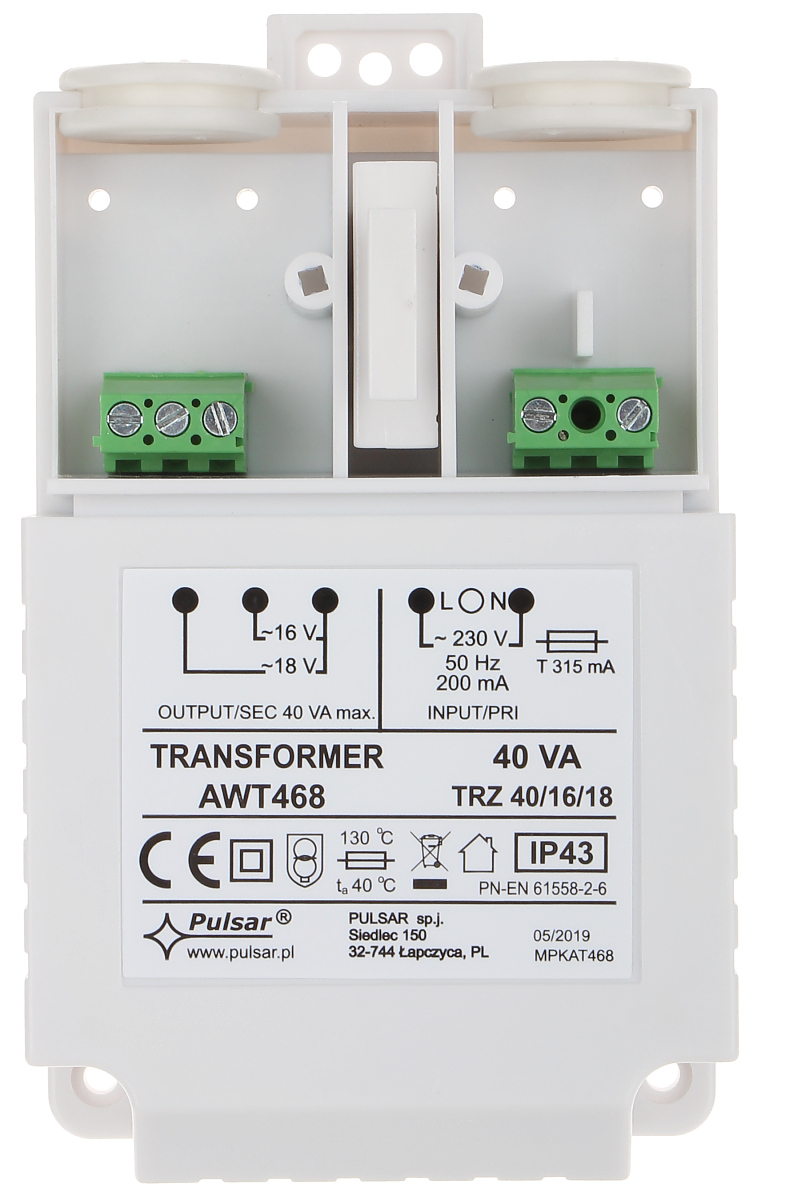 Transformator TRZ 40VA/16V/18V AWT468 Pulsar Symbol AWT468