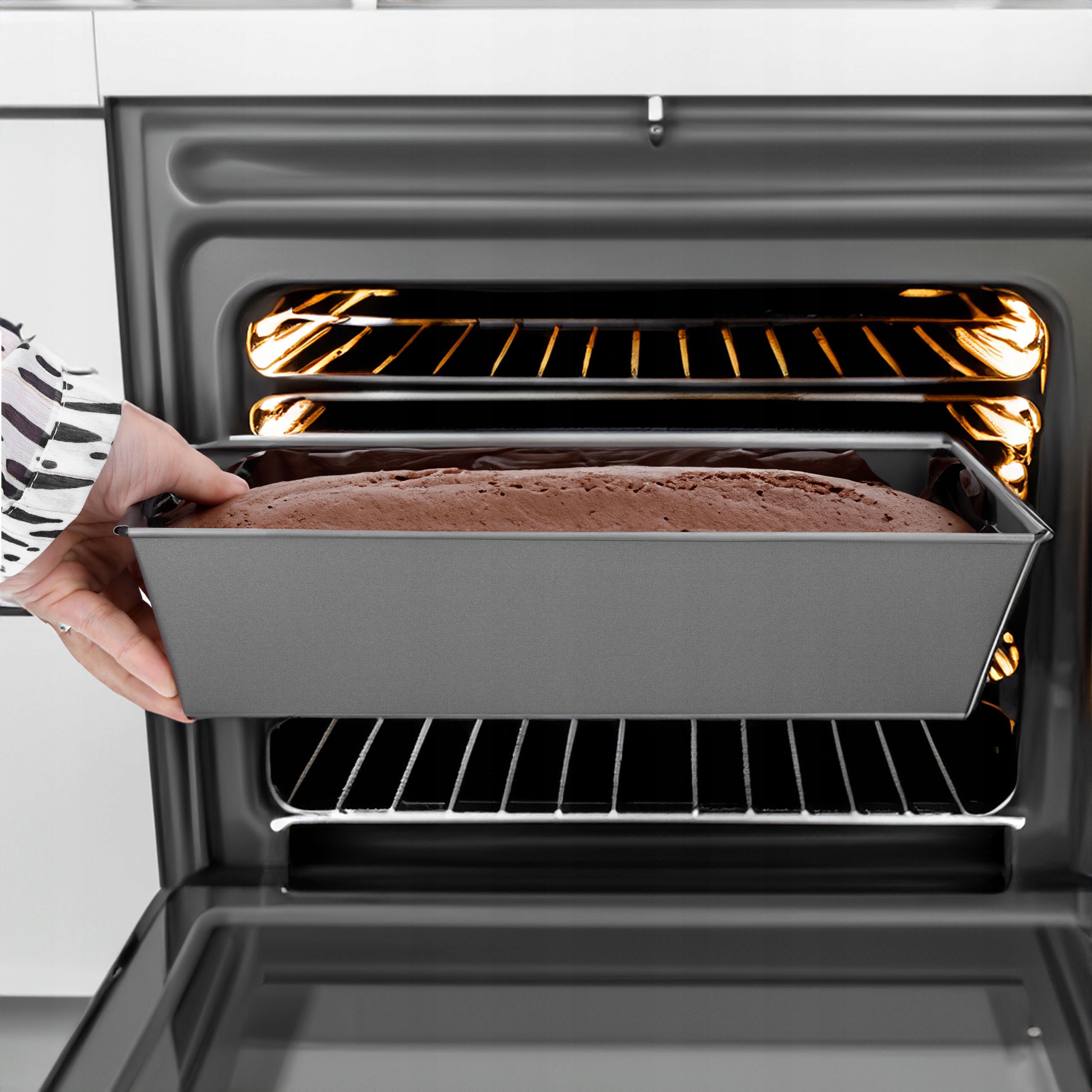 FORMA DO PIECZENIA KEKSÓWKA FORMA DO PIECZENIA CIASTA CHLEBA STALOWA 31CM Wysokość produktu 7.5 cm