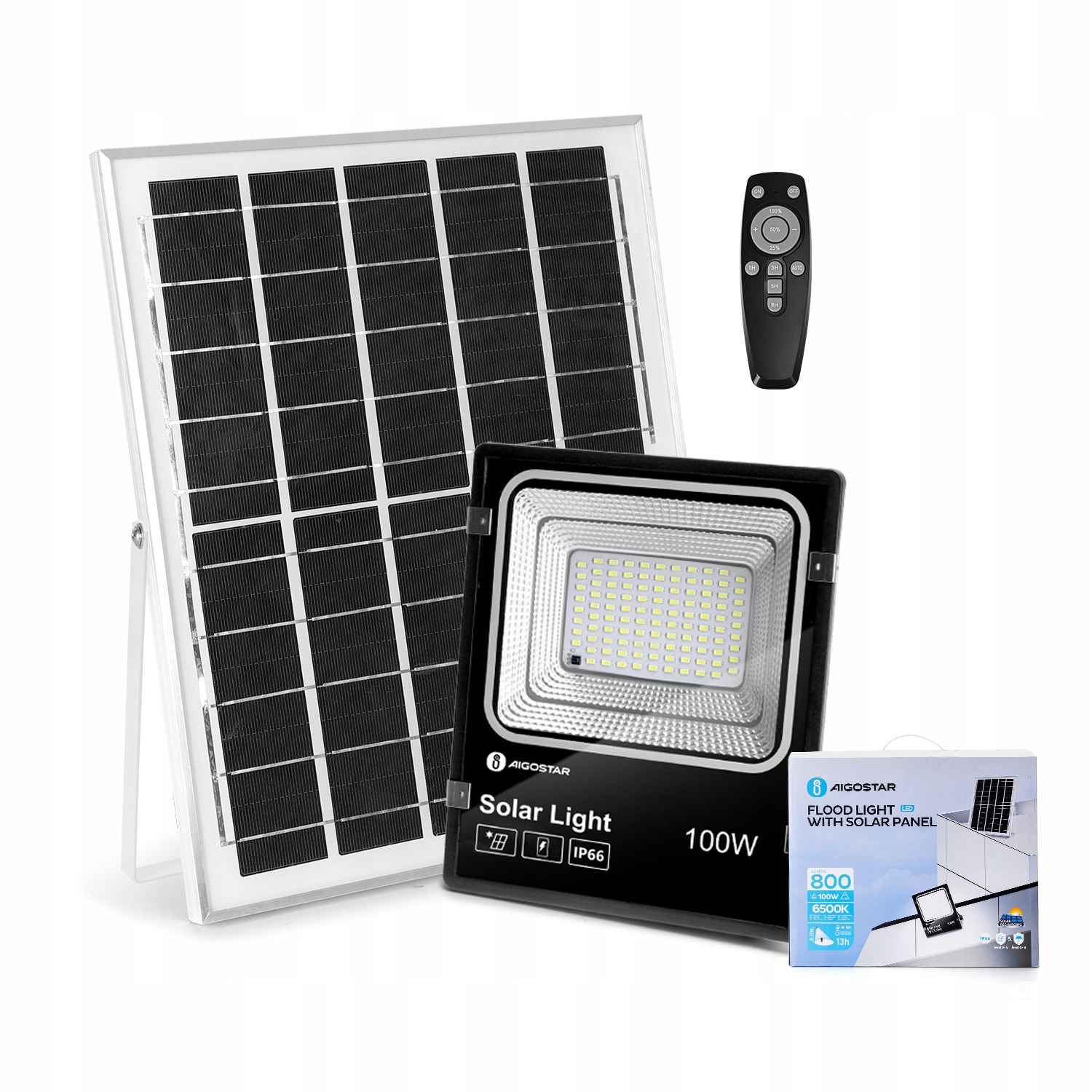Solární Led reflektor se solárním panelem 100 W