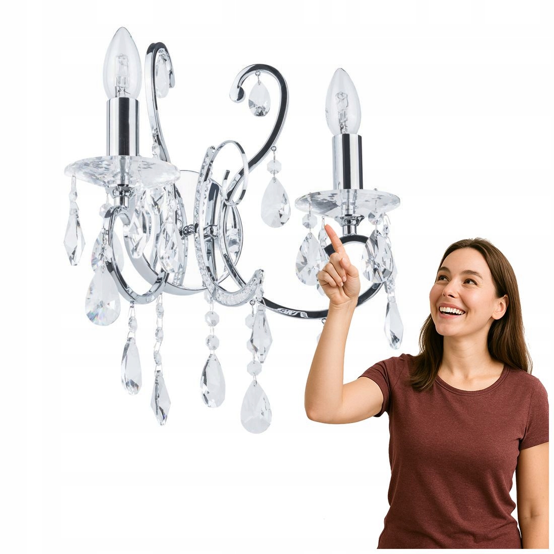 Nástenné svietidlo Barocco Chrome MB72709-2A Italux