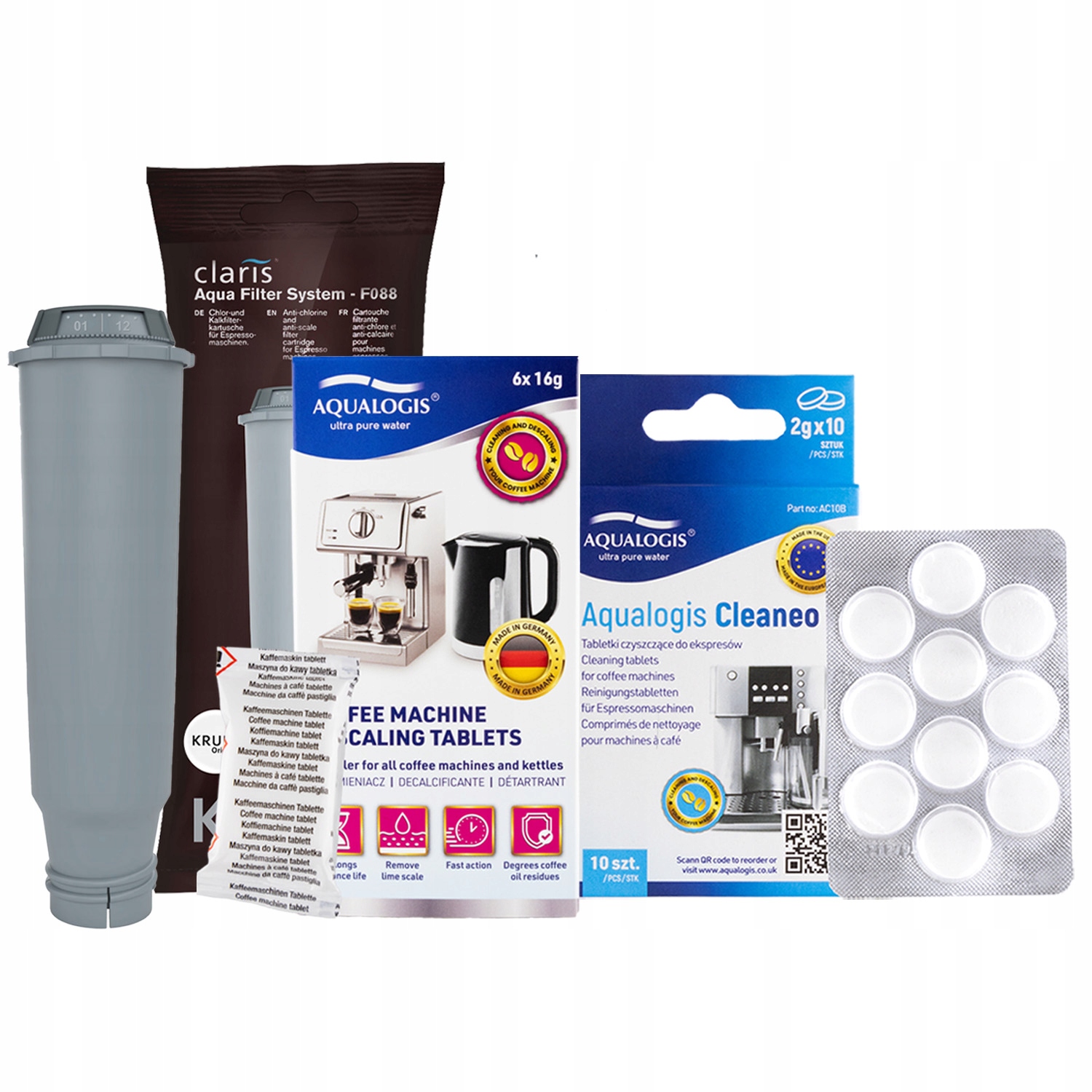 Filtr Wody F08801 Do Ekspresu Krups Odkamieniacz Tab. Odtłuszczające