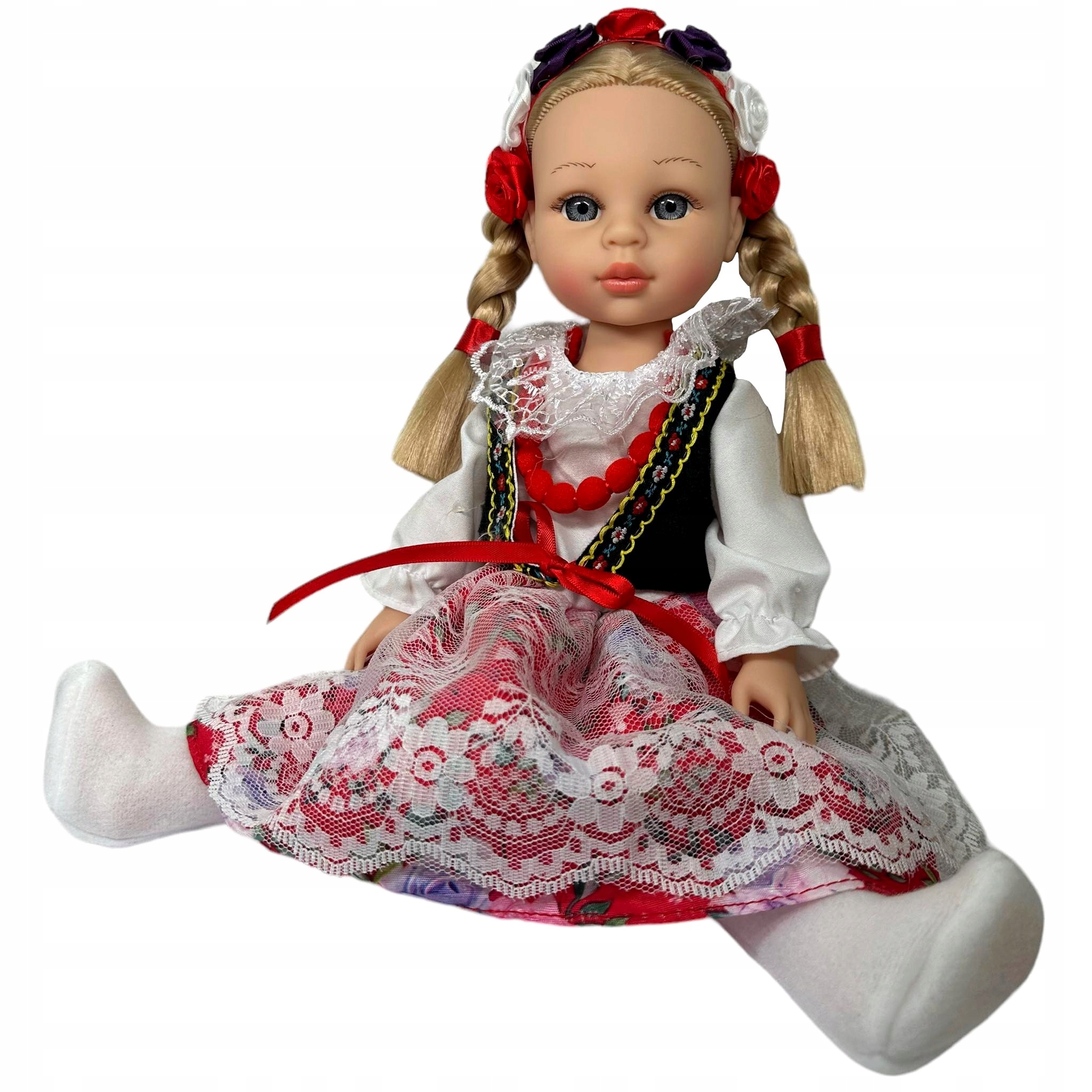 LALKA KRAKOWIANKA W STROJU LUDOWYM BOBAS INTERAKTYWNA MÓWI ŚPIEWA WŁOSY Baterie W ZESTAWIE