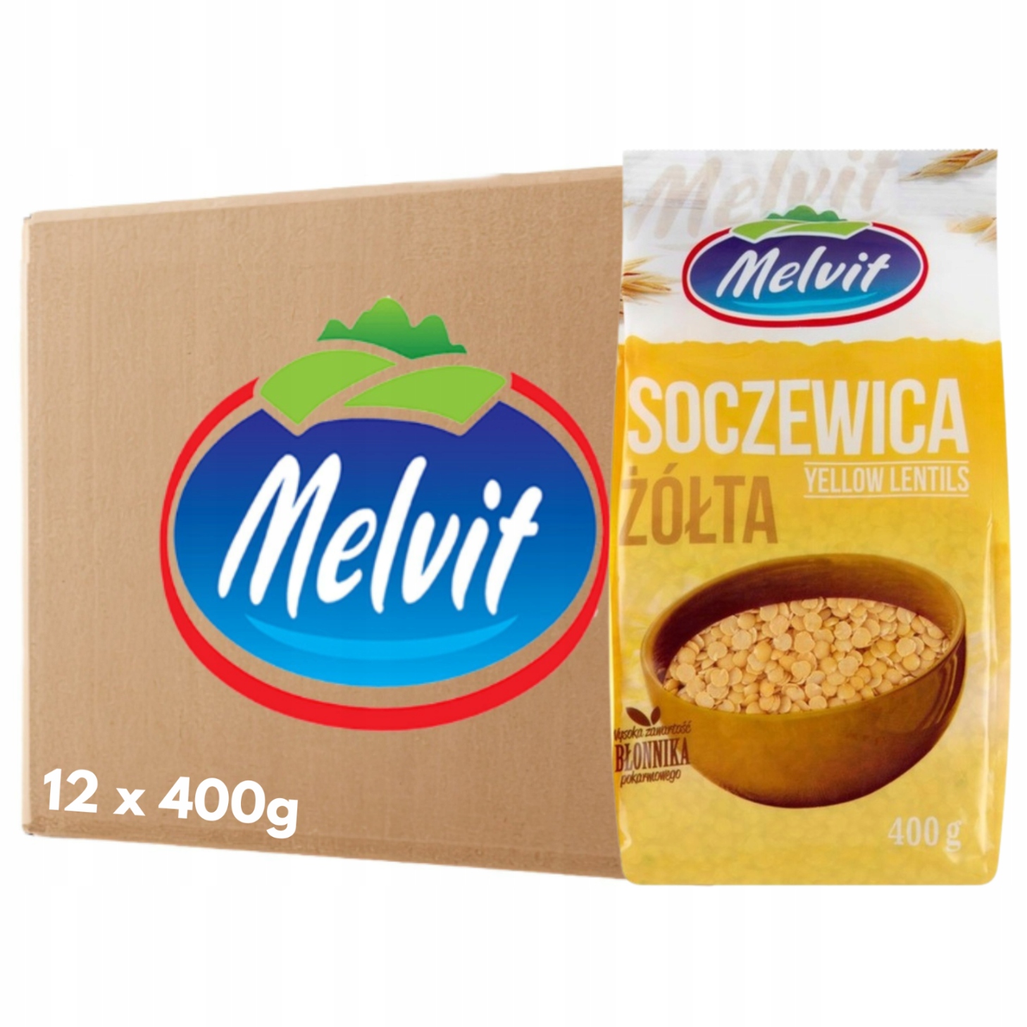 Levně Melvit Žlutá Čočka 400 g x 12 kusů