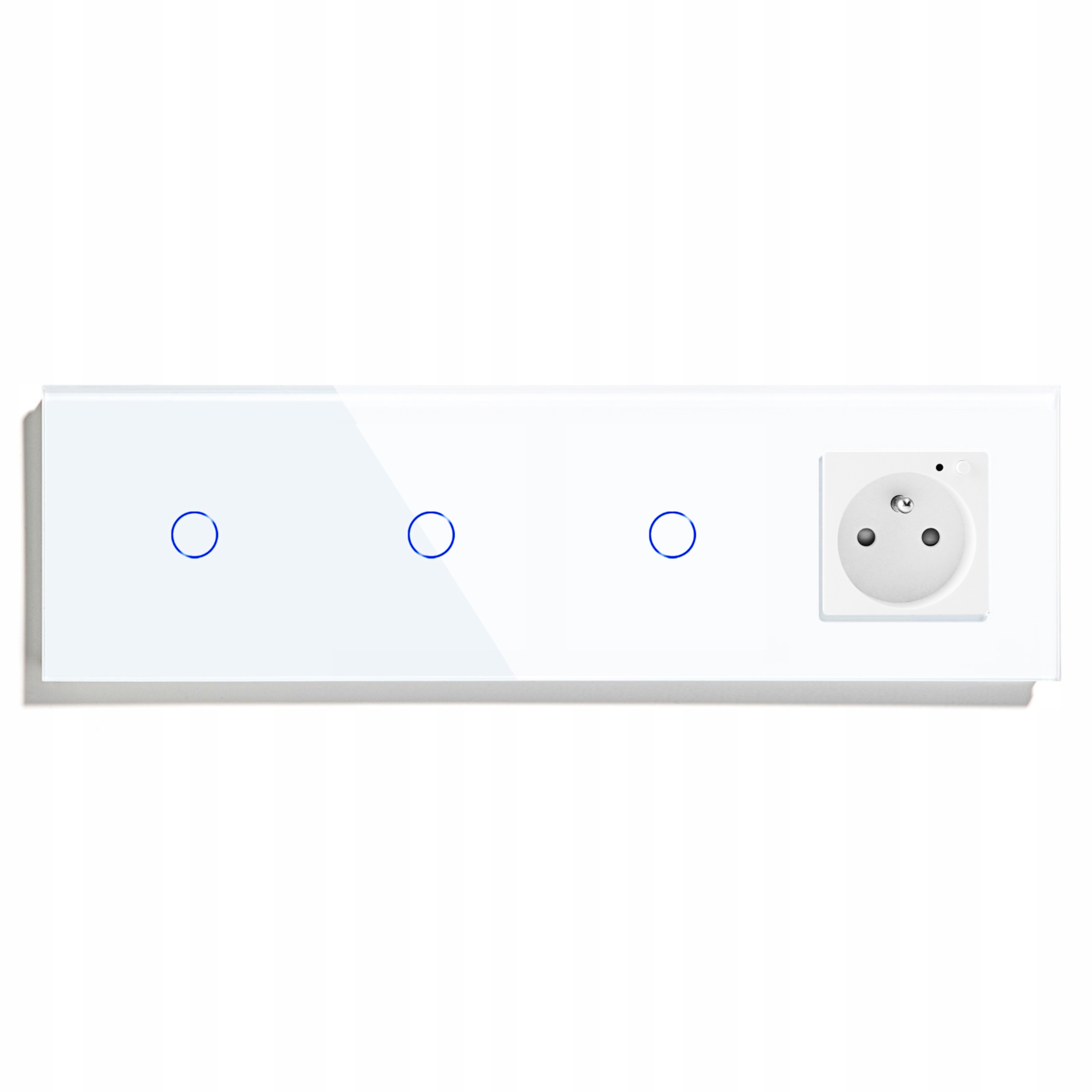 Inteligentný Dotykový Spínač 1+1+1 Zásuvka Vypínač Sklo Wifi Tuya