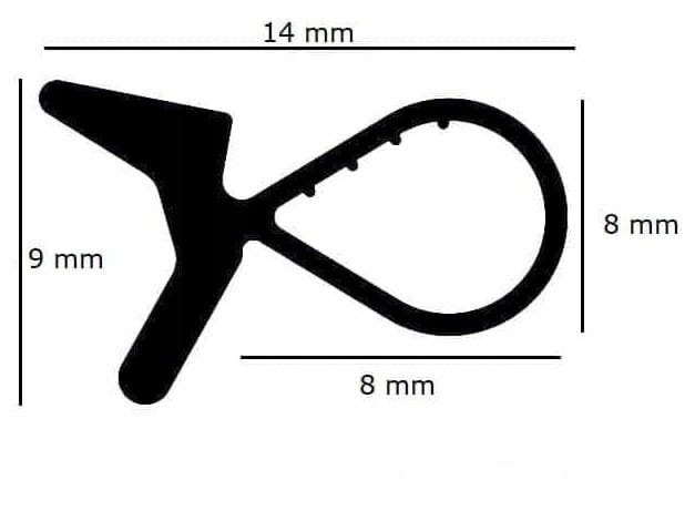 Uszczelka wciskana do drzwi brąz GERDA WITEX 1mb