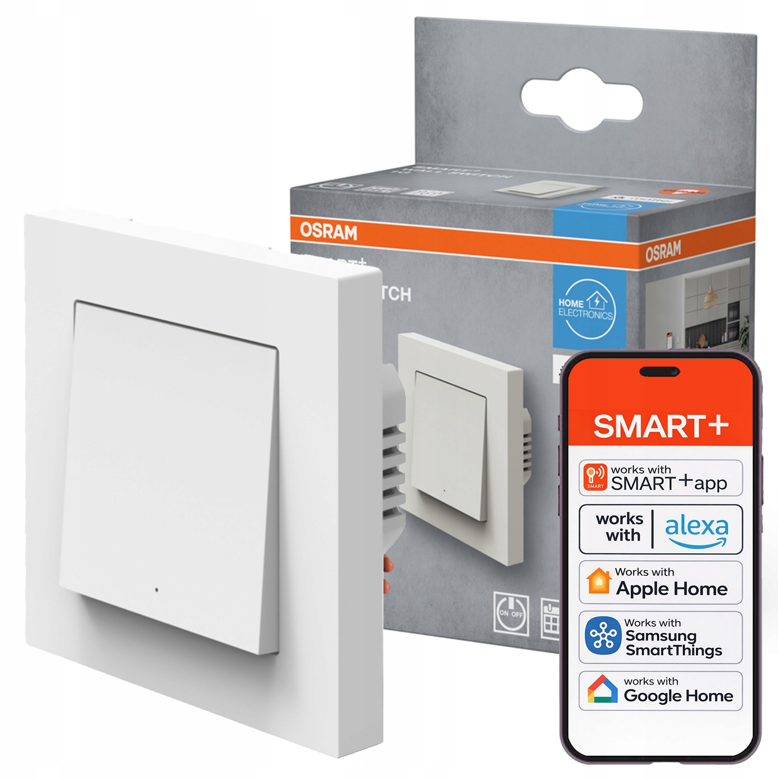 Przełącznik Włącznik Ścienny Programowalny Inteligentny Smart WiFi Matter