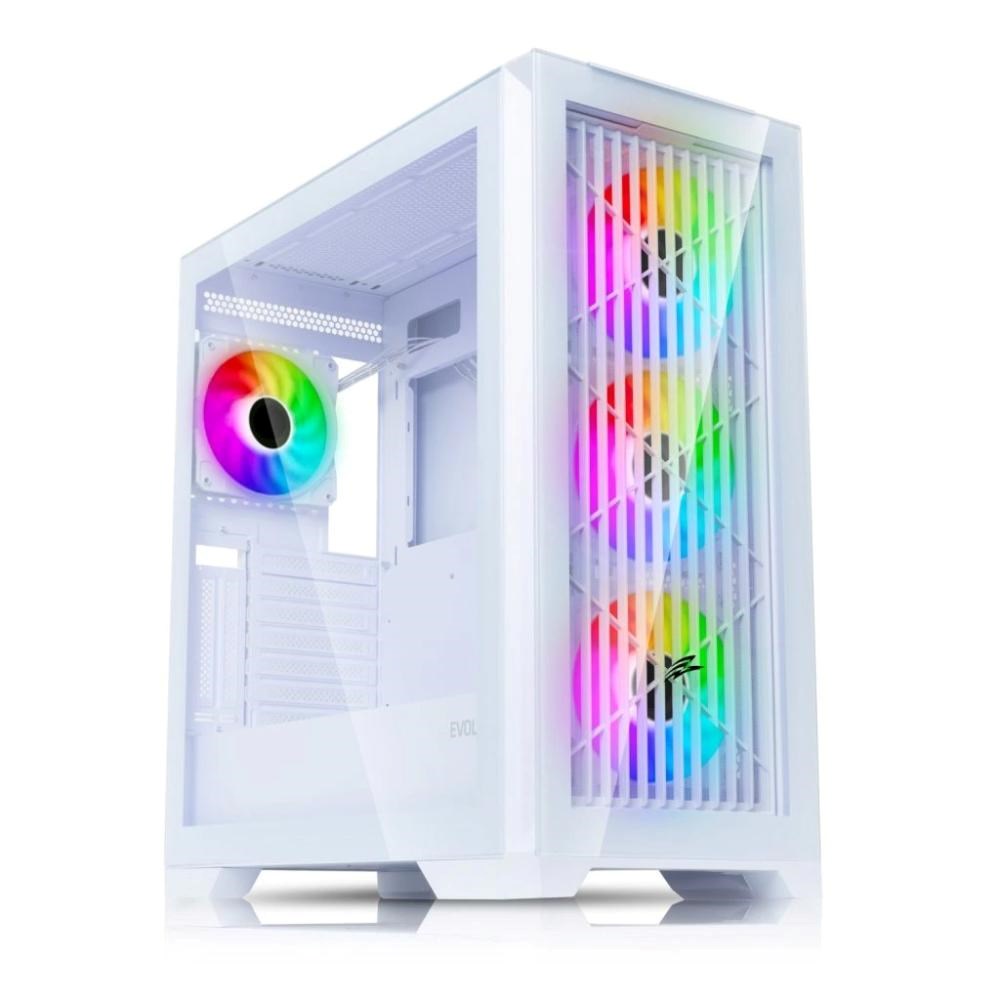 Evolveo Ptero Q2G, Atx/ 4x Argb 120/ sklo čelo+bok PTEROQ2G-WH
