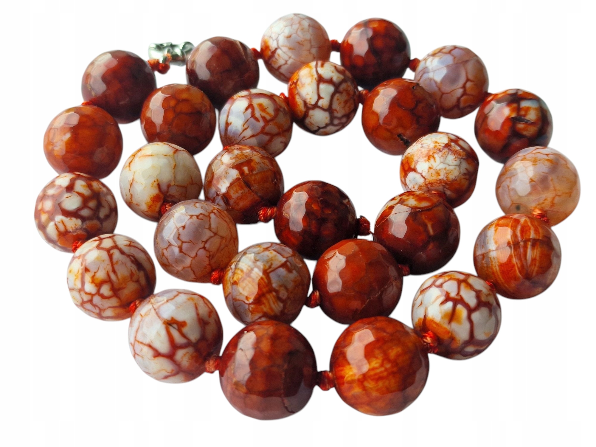 Vintage Karneolový Achát Karneolový Frozen Fire Malibu Náhrdelník Dobrá Aura