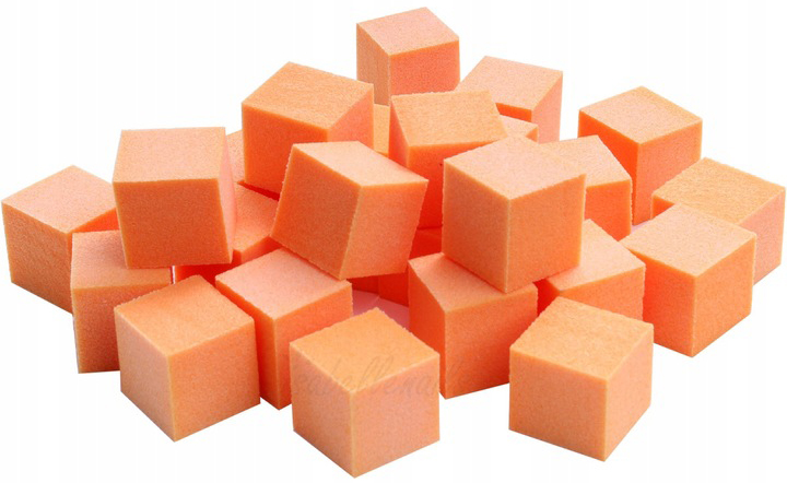 25x MINI BLOK POLERSKI KOSTKA 100/100 POMARAŃCZOWY