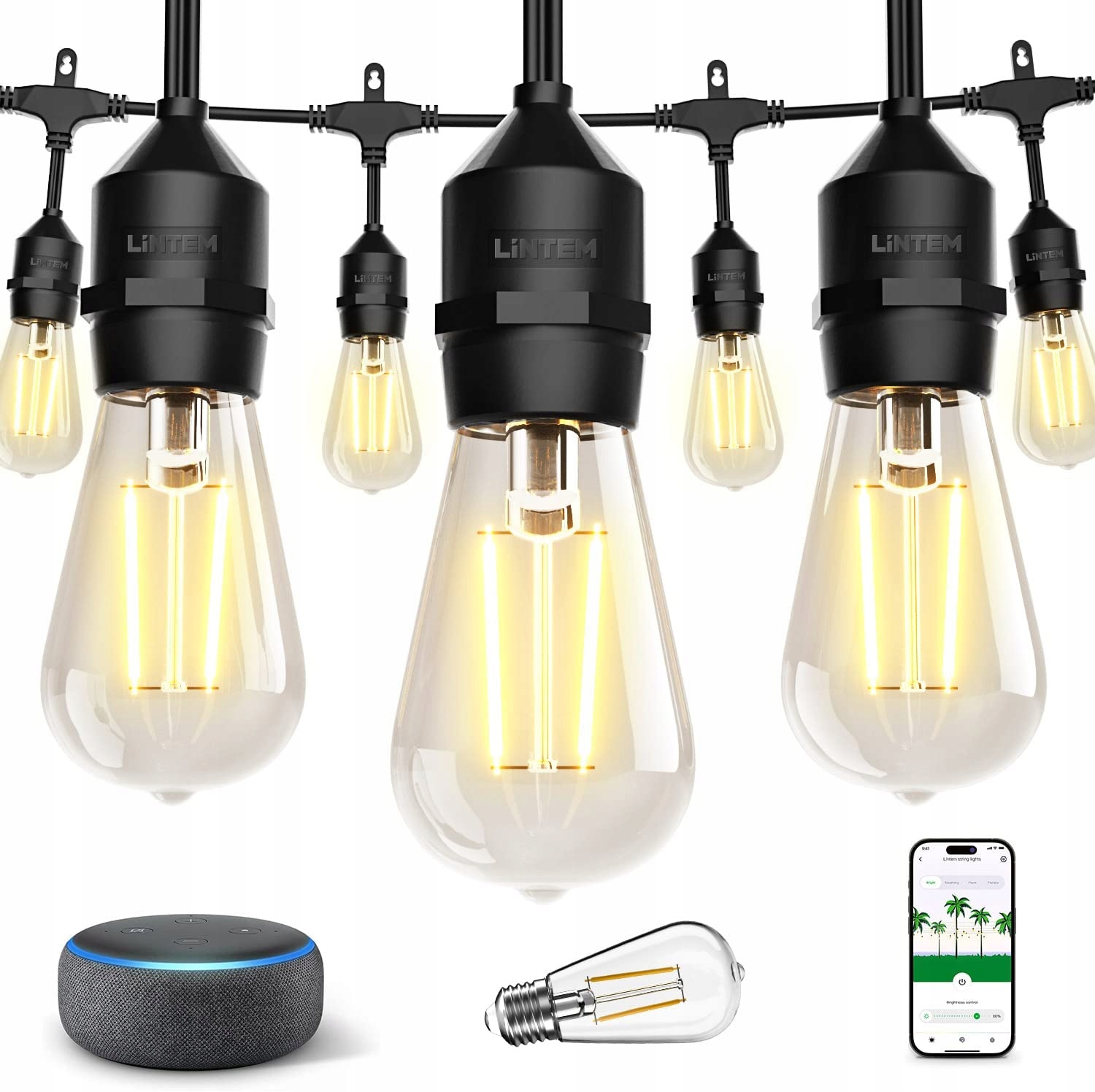 GIRLANDA OGRODOWA LED FUNKCJA SMART 16 LED 16M