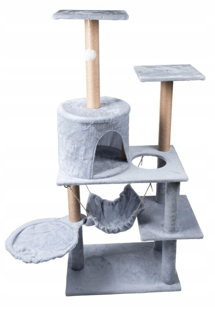 Levně pro kočky pelíšek věž, domeček, 5 pater, šedý Bauerkraft