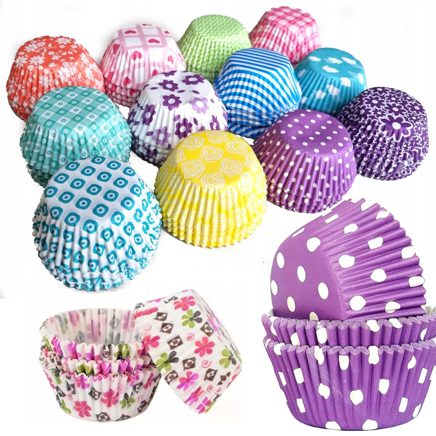 FOREMKI do BABECZEK MUFFINKI PAPIEROWE PAPILOTKI MUFFINEK WZORY 7cm 100szt