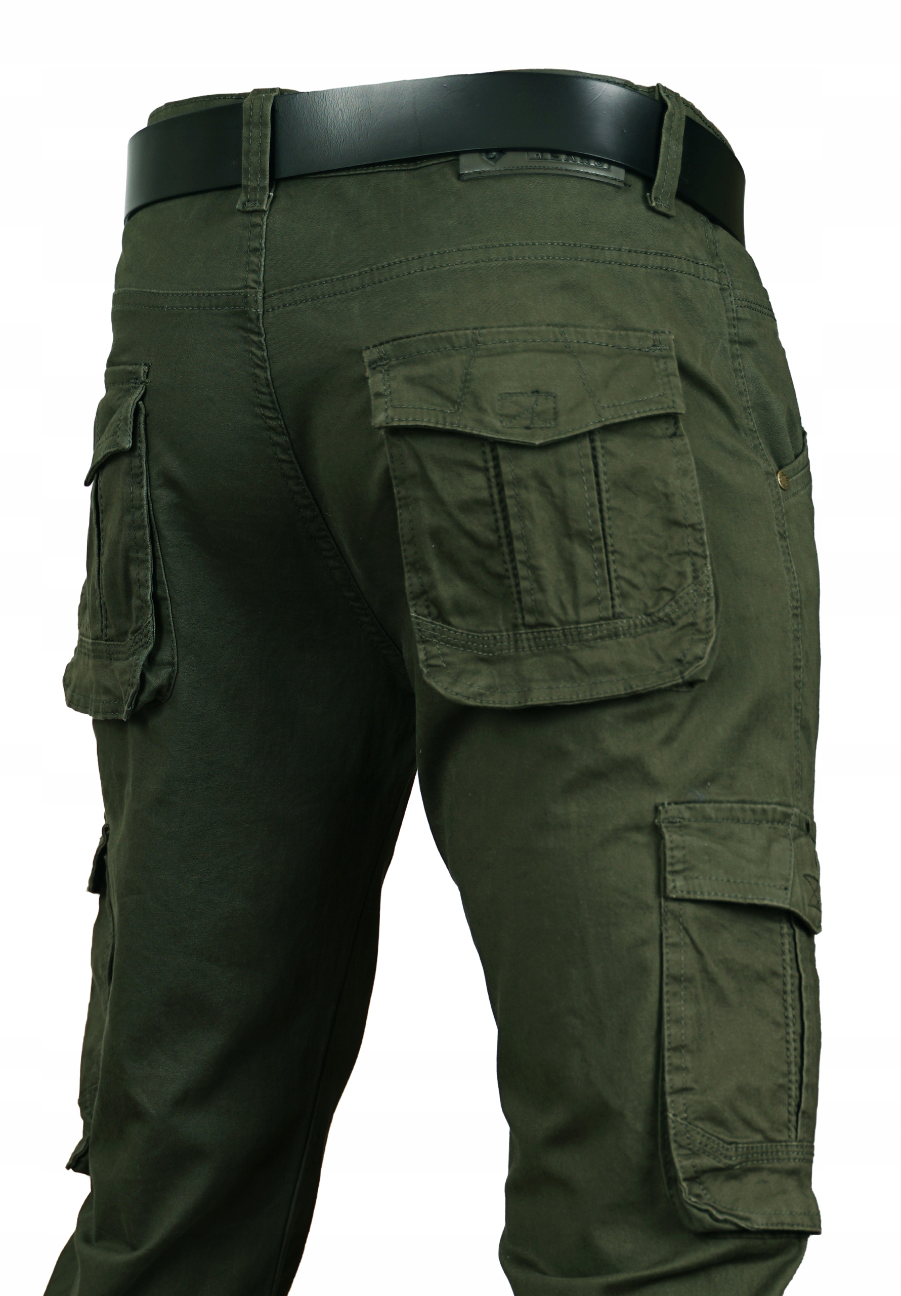 Spodnie męskie bojówki khaki Savil robocze z kieszeniami bocznymi W33