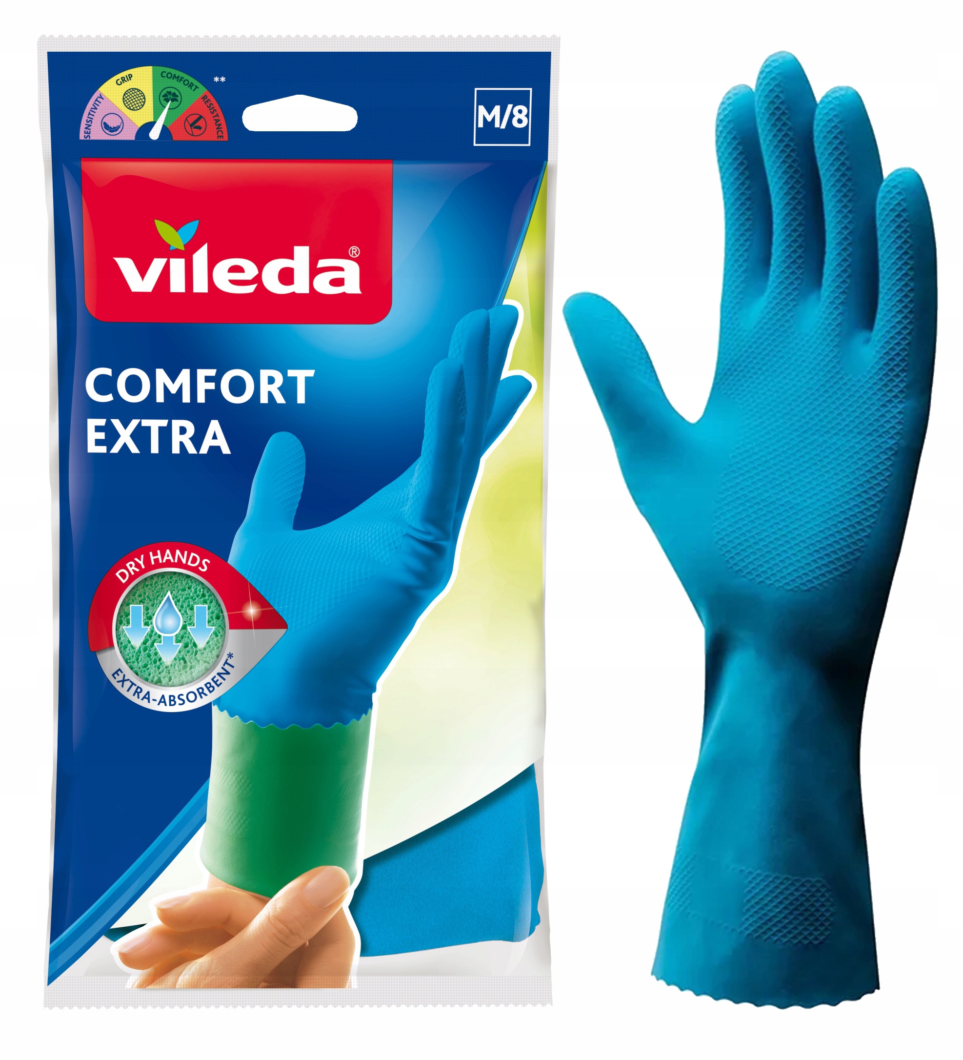 

Rękawice Wielorazowe Gumowe Comfort Extra Vileda M