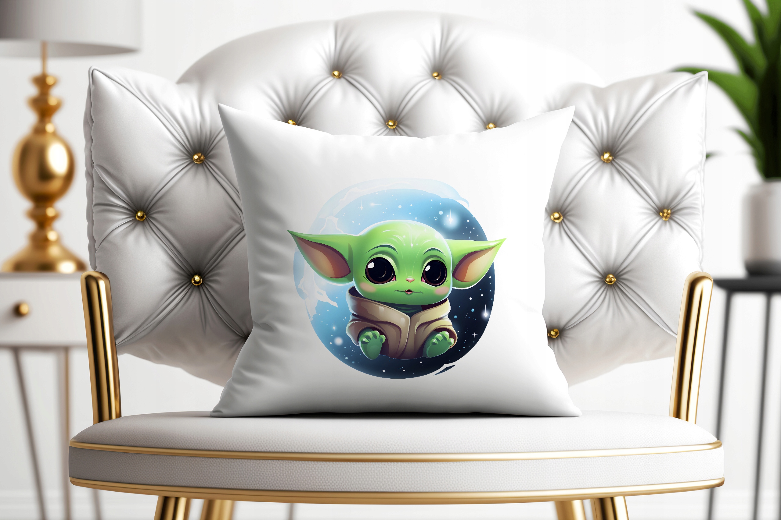 PODUSZKA BABY YODA PREZENT DLA DZIECKA JEDI GWIEZDNE WOJNY JASIEK 40X40CM Szerokość produktu 40 cm