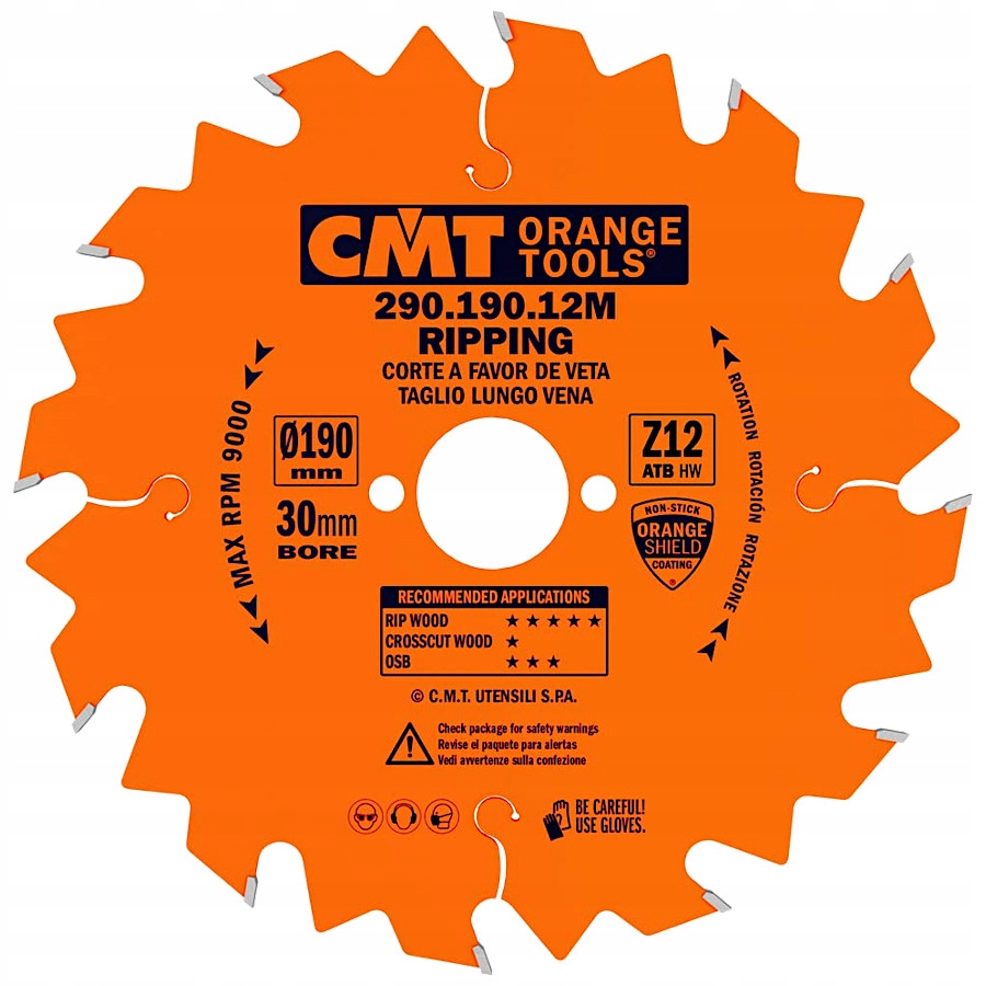 

Cmt Tarcza pilarska 190 x 30mm 12z piła do drewna