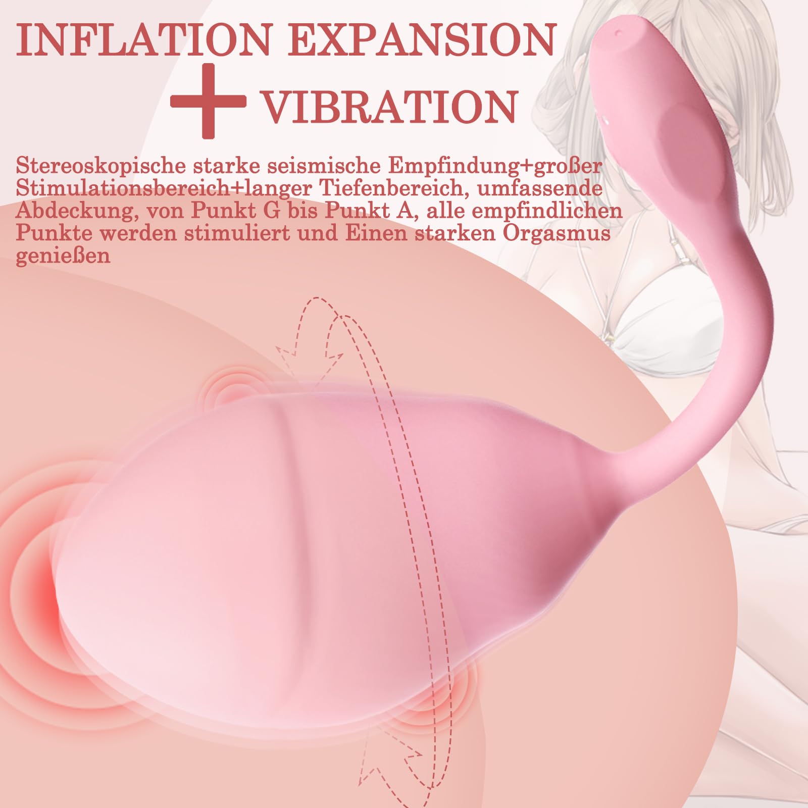 BDSMYEE Wibrator Dla Kobiet 10 Trybów Wibracji Dildo Zdalne Sterowanie — miniatura 4