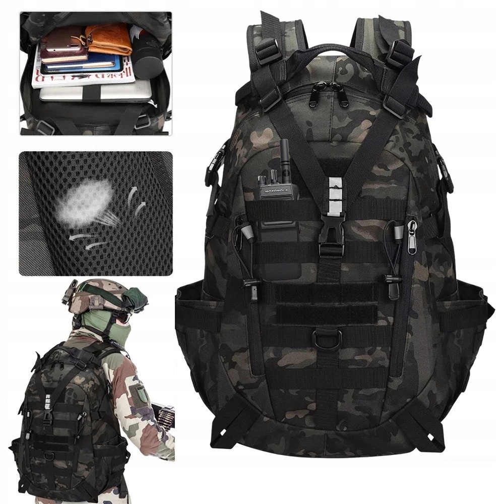 30L Plecak Turystyczny Trekkingowy Sportowy Wojskowy Taktyczny Moro Męski