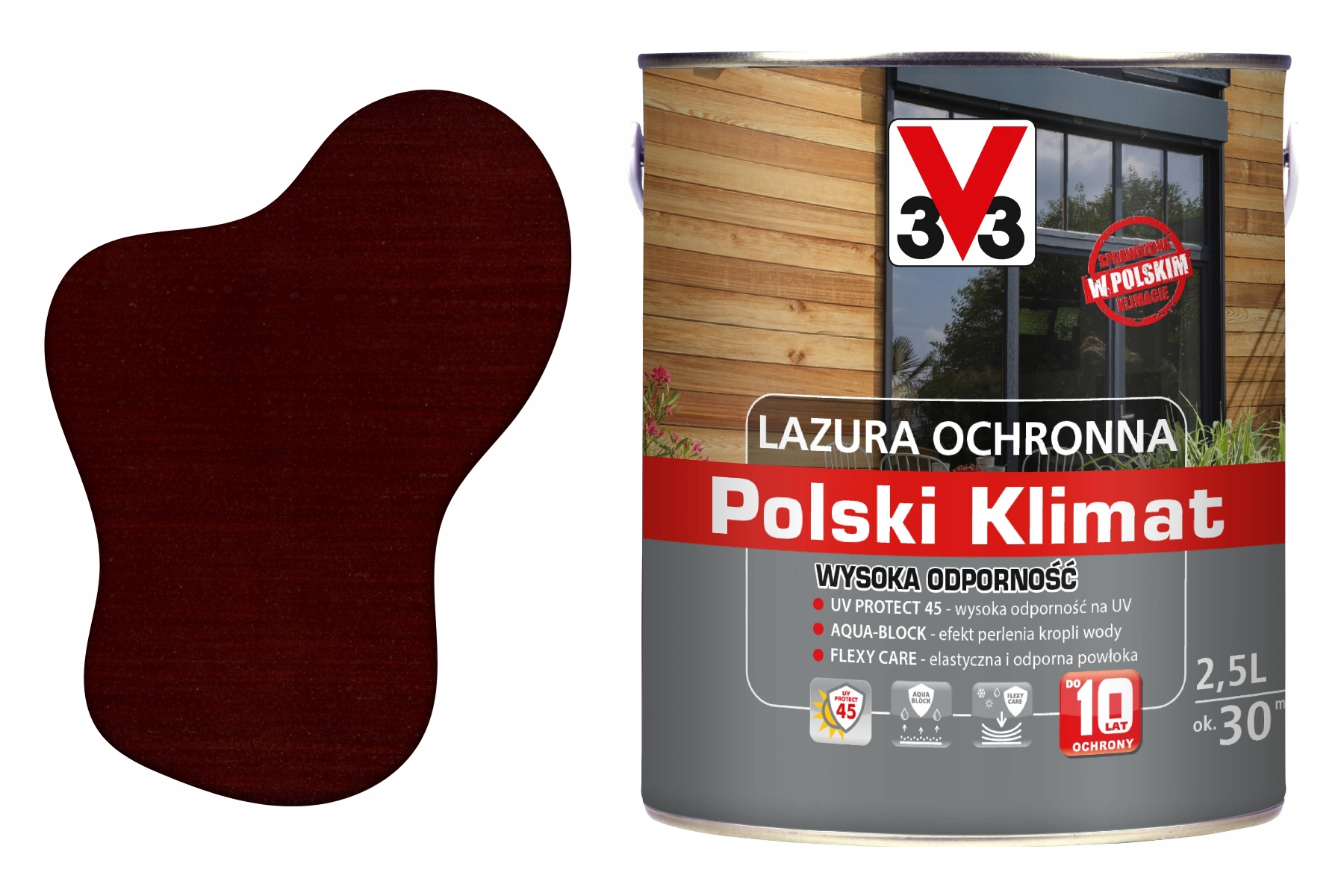 LAZURA OCHRONNA V33 POLSKI KLIMAT 10LAT 2,5L MAHOŃ