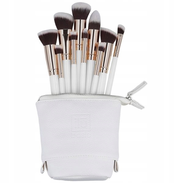 Ilu Basic MakeUp White Sada štětců na líčení 10 ks kosmetická taštička