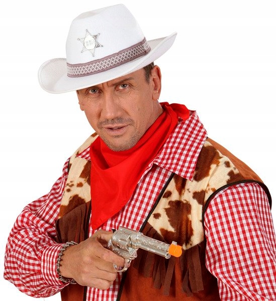 KAPELUSZ SZERYF KOWBOJSKI BIAŁY KOWBOJ KOWBOJA Marka Widmann