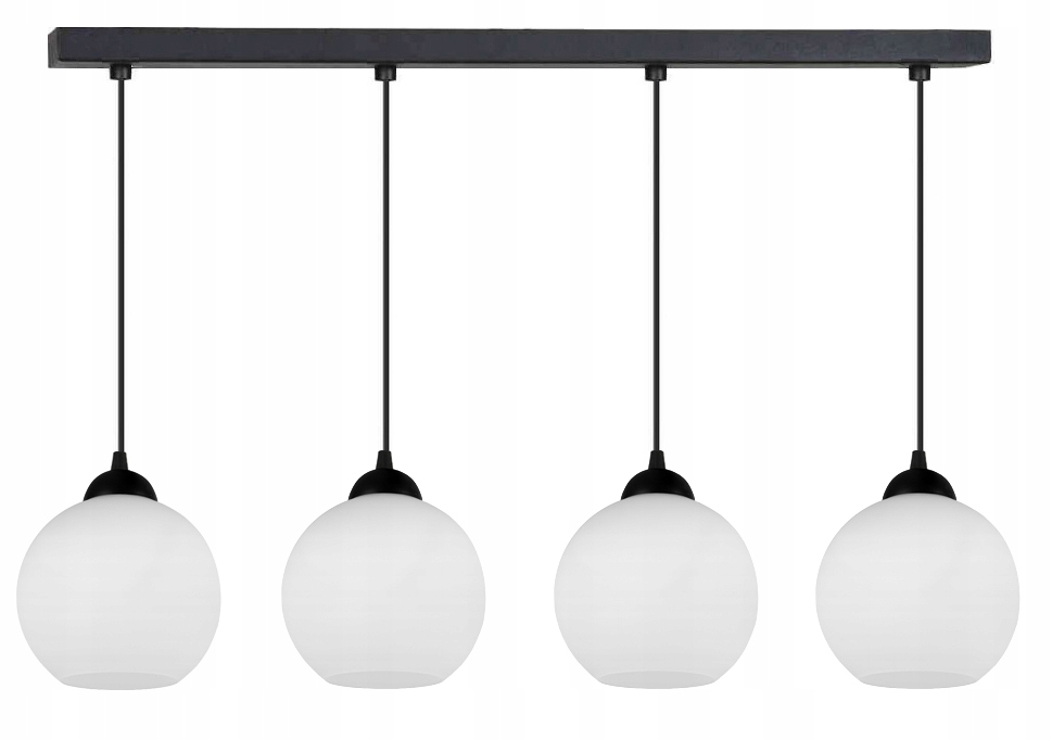 Velká závěsná stropní lampa lustr černá Glass stínidlo mléčné lampy loft