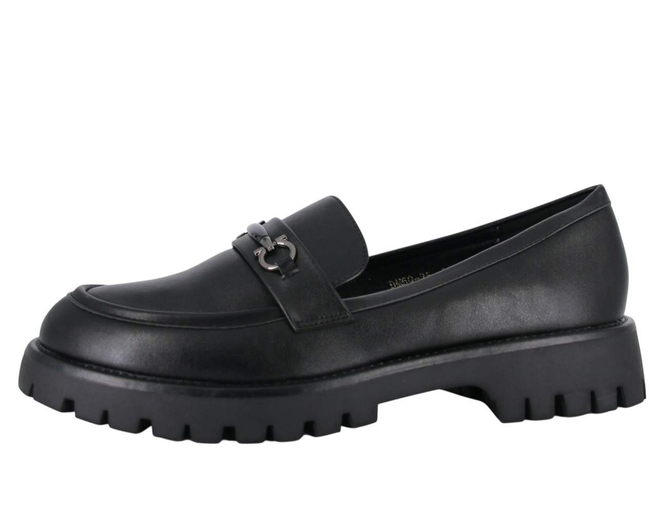 Černé Eko Kožené Mokasíny Velké Velikosti Dámské Boty Loafersy 43