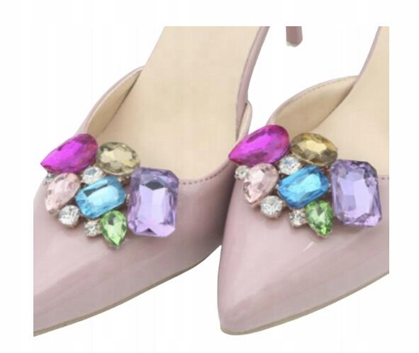 OZDOBY DO BUTÓW KLIPSY DIAMENTY KRYSZTAŁY KOLOROWE