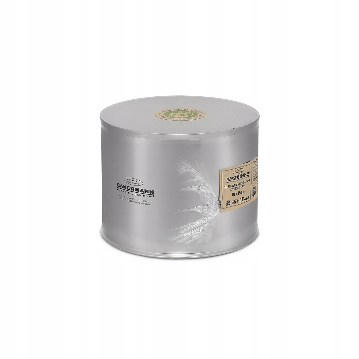 Forma Na Tortu nerezová kyselinovzdorná Vysoká 15 cm Bakermann fi 18 cm Aisi 304