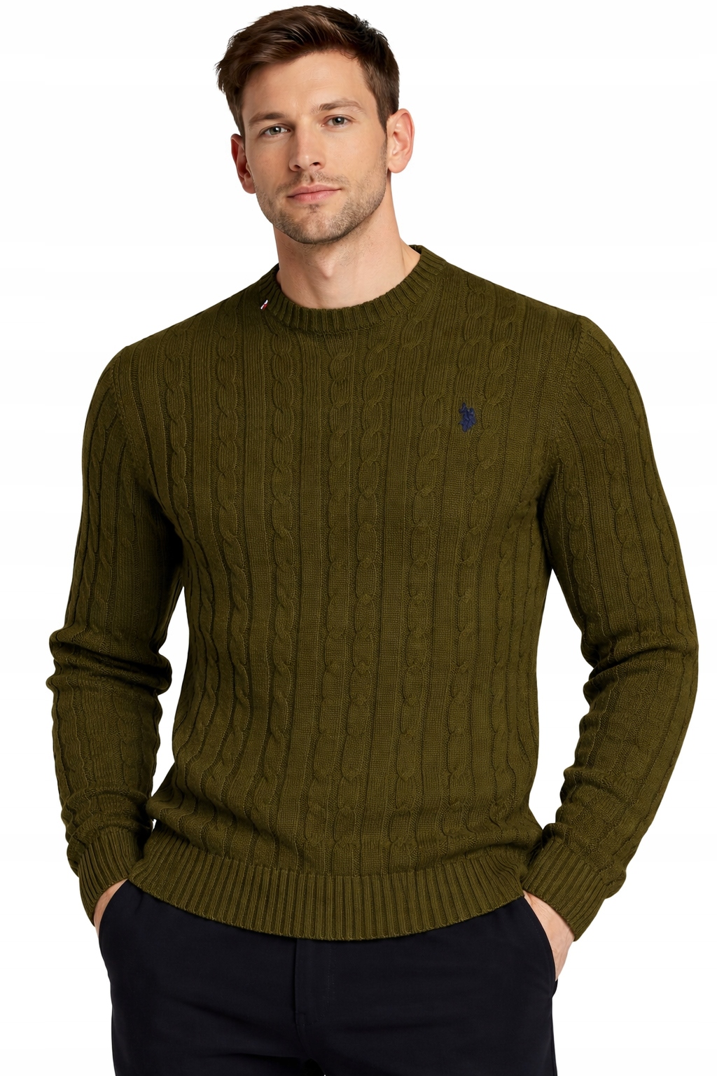 U.s. Polo Assn. Pánský Svetr Bert 346 kašmírová bavlna, pohodlný, teplý