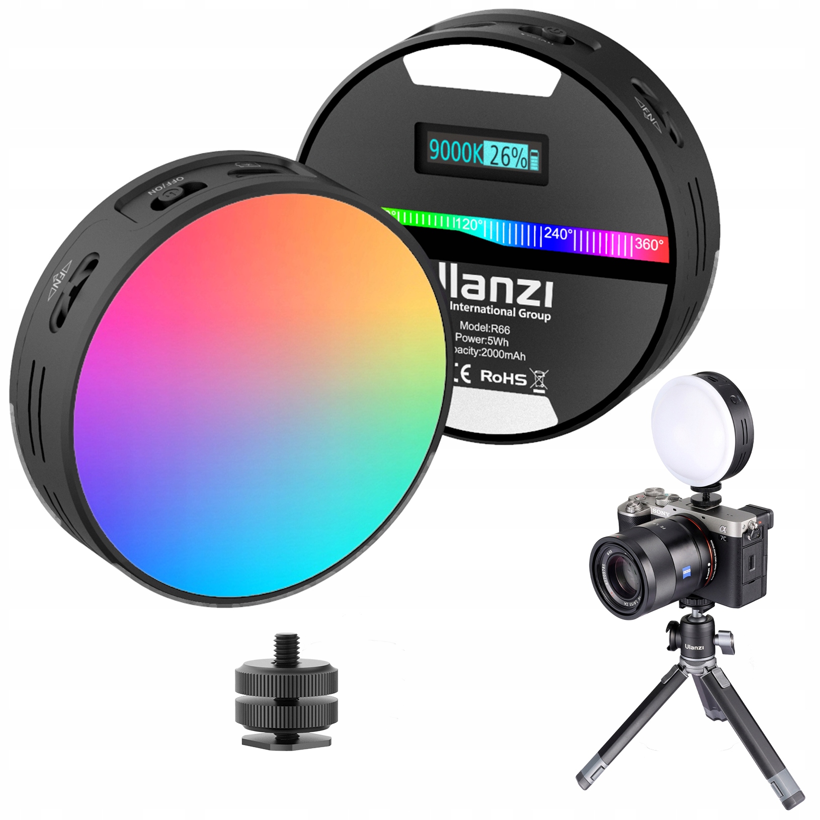 Lampa Ring Led Yt malá, nepřetržité osvětlení R66 Rgb