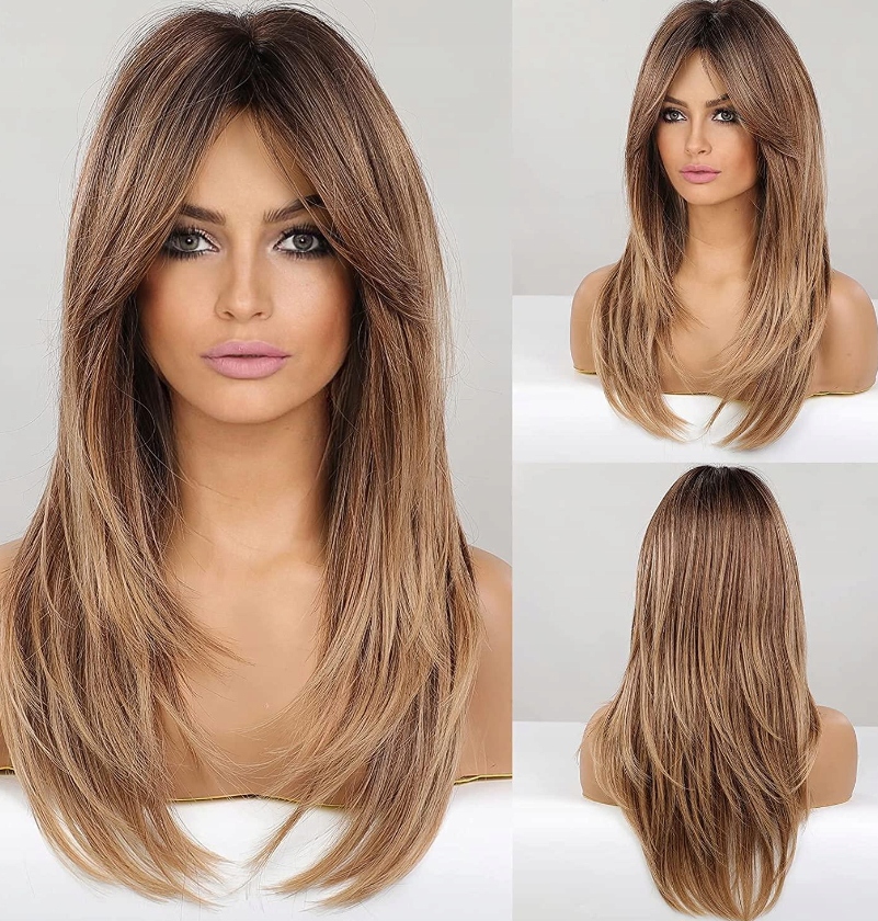 Paruka na vlasy polodlouhé syntetické ombre blond HairCube