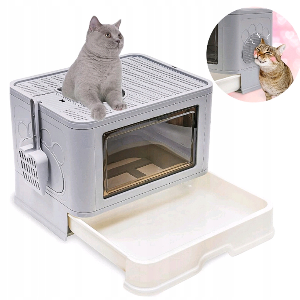 Levně BingoPaw krytá kočičí toaleta 50 cm x 38 cm x 41 cm