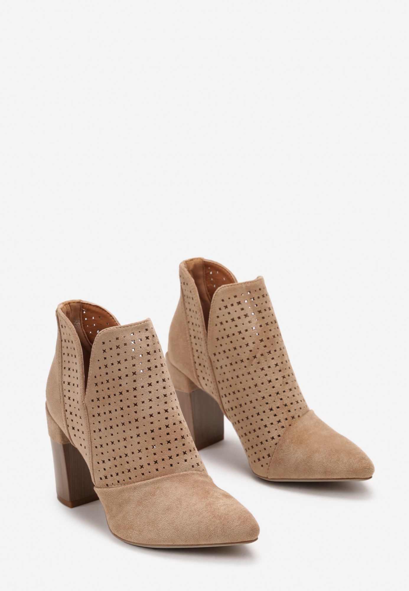 Born2Be Ciemnobeżowe Botki damskie 37 Ekozamsz Rozmiar 37