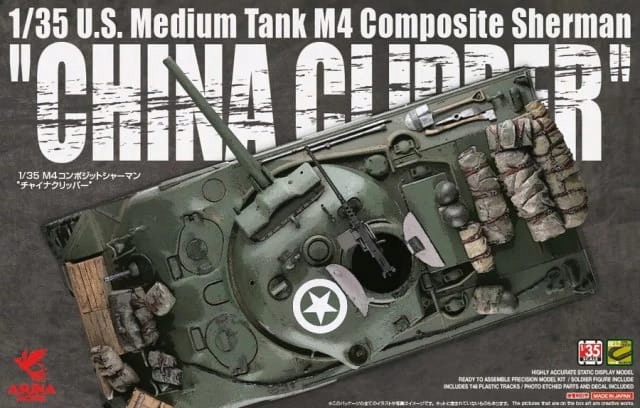 Americký střední tank M4 Composite Sherman China Clipper 1:35 Asuka 35-034
