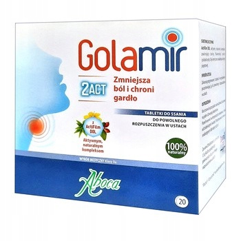 

Golamir 2ACT Tabletki do ssania 20 szt. Aboca