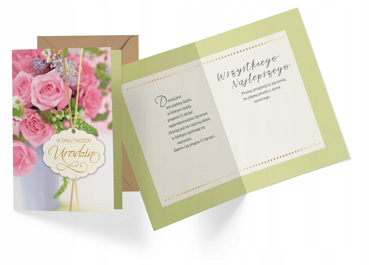 KARNET na URODZINY B6 z kopertą w KWIATY KUKART kolorowa KARTKA URODZINOWA EAN (GTIN) 5906364028801