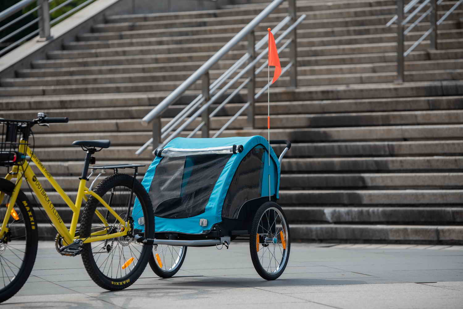 PROFEX PRZYCZEPKA ROWEROWA DO PRZEWOZU 2 DZIECI JOGGER 2w1 SKŁADANA LED 20' Marka Profex