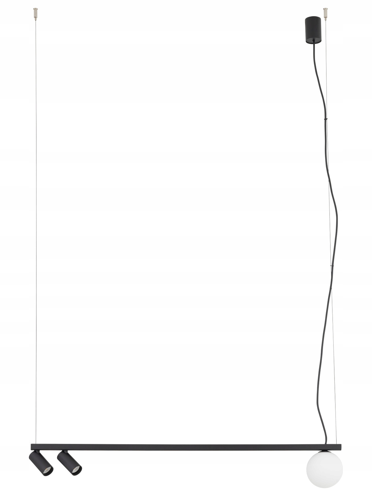 Závesná lampa Fourty čierna 2xGU10 1xG9 Štýlové Osvetlenie Obývacej Izby Nad Doskou