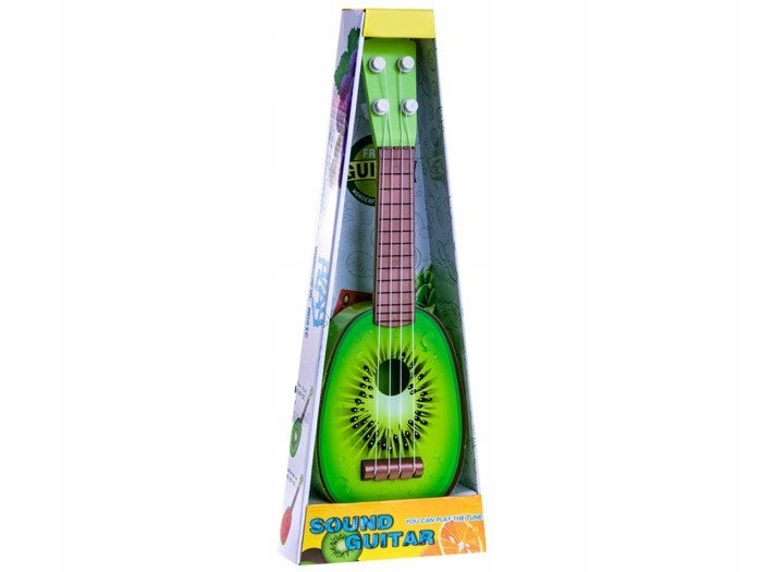 OWOCOWA GITARA UKULELE `GITARKA DLA DZIECI ANANAS... Materiał plastik