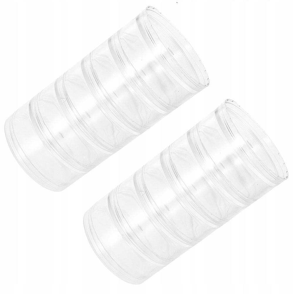 ARTYKUŁY DOMOWE OKRĄGŁE SŁOIKI PLASTIKOWE MINI 2 SZT Marka bez marki