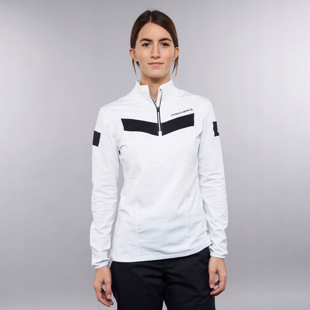 Fischer Gittan Damska bluza narciarska cienki polar II warstwa Biały XL