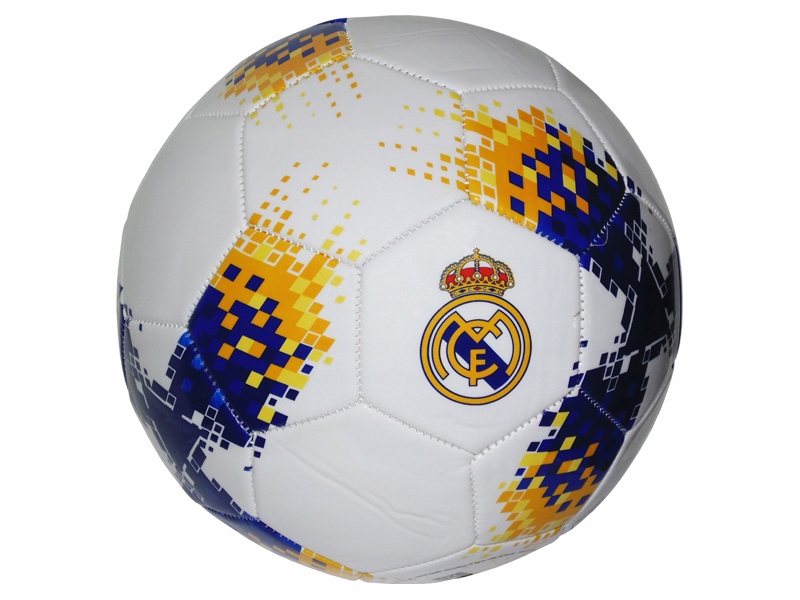 Piłka Nożna Real Madryt Rozmiar 5 Biała Pixel Blue Yellow Sezon 24/25