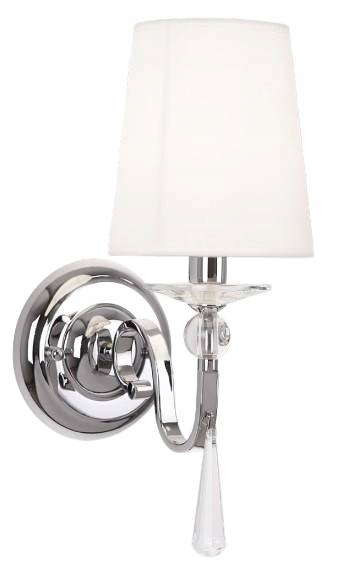 Dekorativní nástěnné svítidlo glamour chrom s bílým stínidlem s křišťálem Maxlight