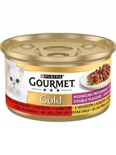 Levně 17X Purina Gourmet Gold s hovězím a kuřecím masem v omáčce 85 g