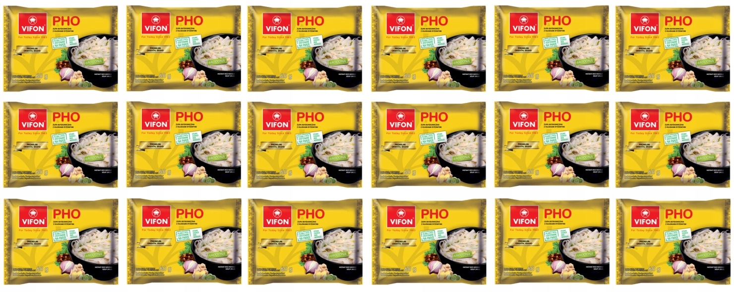 Levně 18x 60 g Vifon Premium Vietnamská polévka Pho s rýžovými nudlemi Karton
