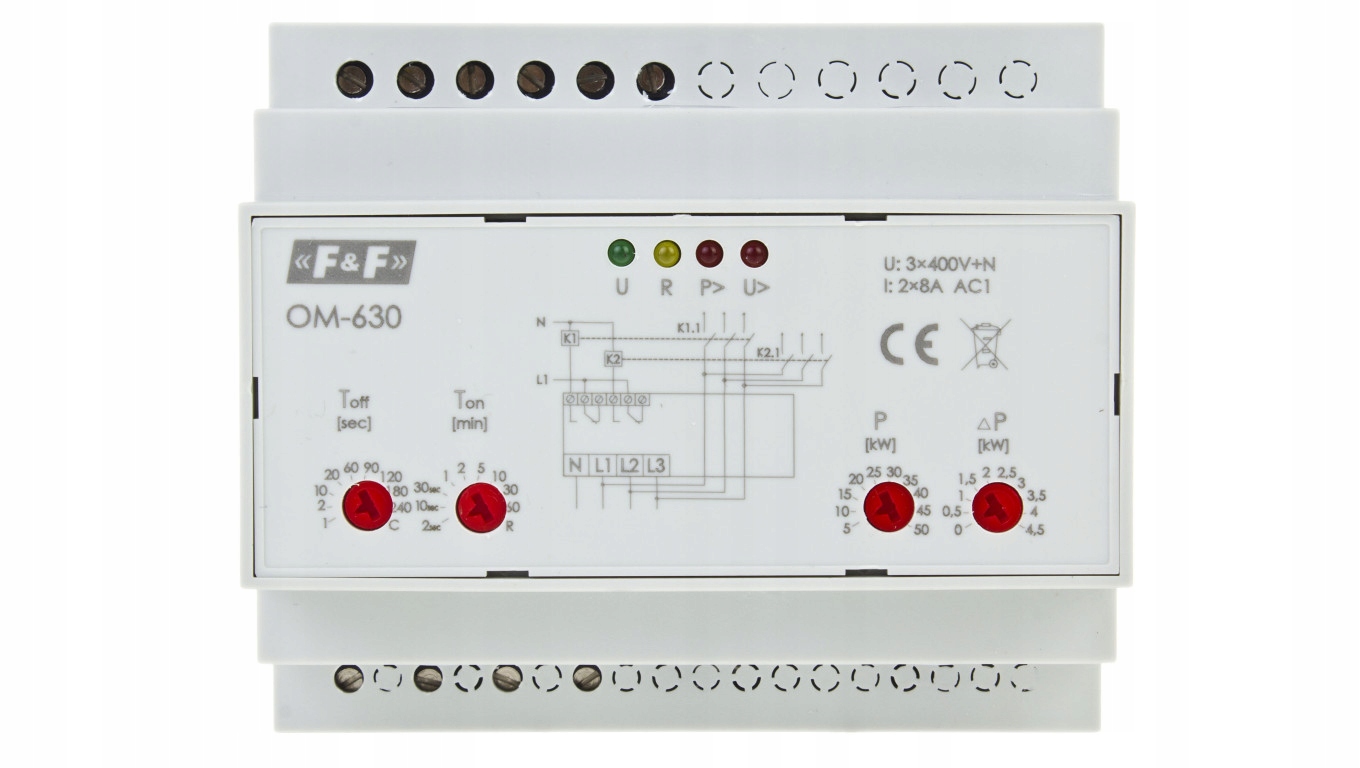 Ogranicznik poboru mocy 5-50kW 3x(50-450V) 1-240sek pomiar bezpośredni OM-6