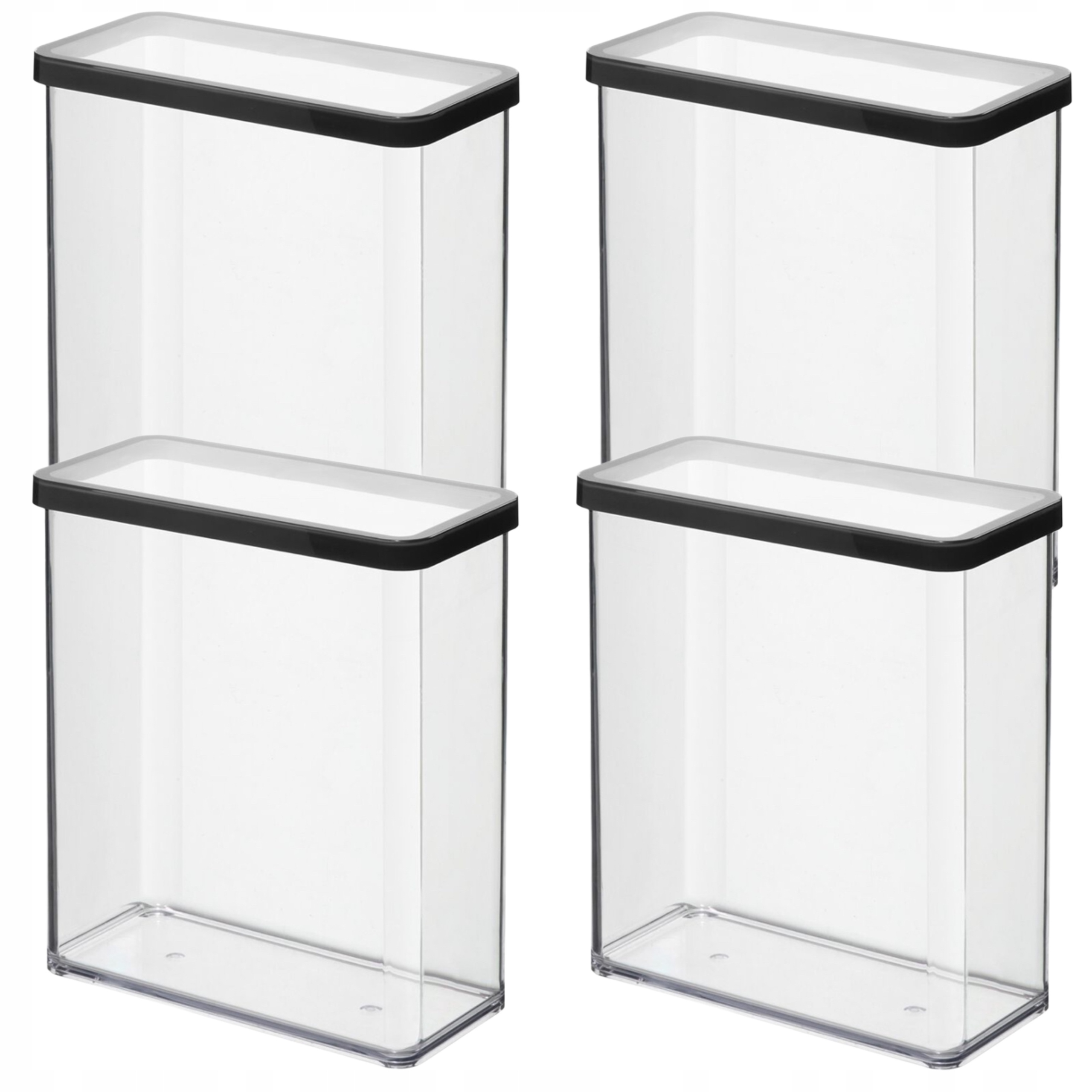 Zestaw 4 Pojemników Rotho Do Przechowywania Makaronów Mąki 3,2L Grafit Loft