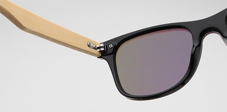 OKULARY PRZECIWSŁONECZNE UV400 DREWNIANE BAMBUSOWE ZESTAW LECERTO Kolor soczewek szare i czarne